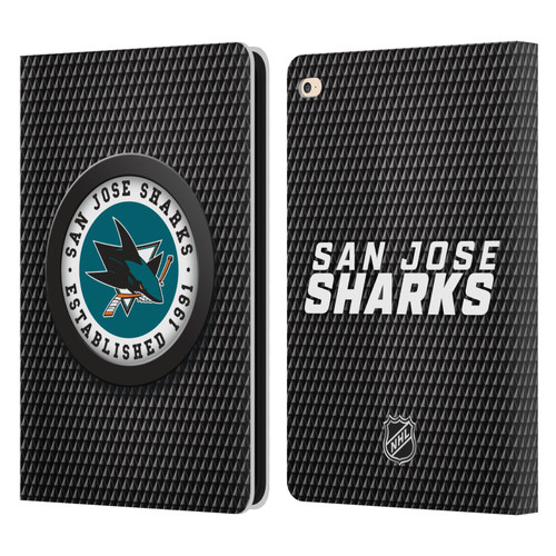 NHL San Jose Sharks Puck Texture Leather Book Wallet Case Cover For Apple iPad Air 2 (2014)
