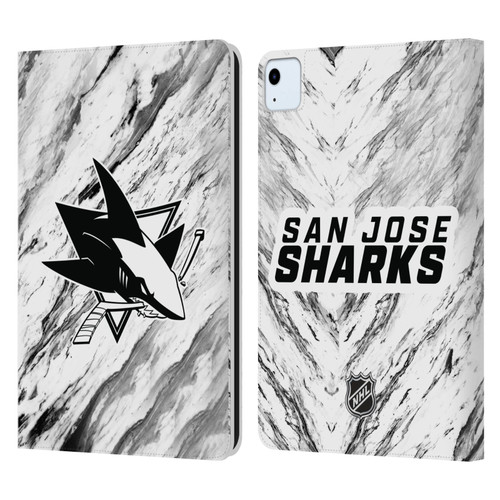 NHL San Jose Sharks Marble Leather Book Wallet Case Cover For Apple iPad Air 11 2020/2022/2024