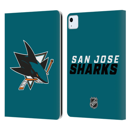 NHL San Jose Sharks Plain Leather Book Wallet Case Cover For Apple iPad Air 11 2020/2022/2024