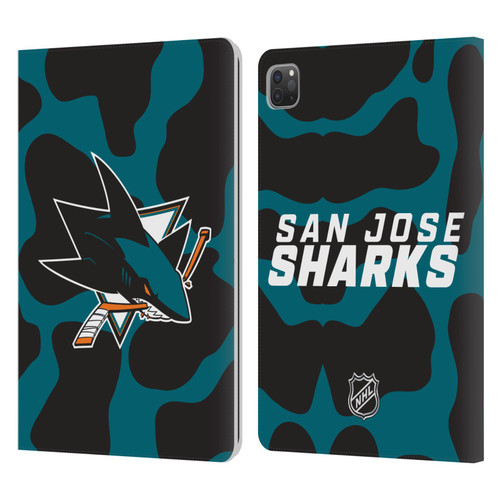 NHL San Jose Sharks Cow Pattern Leather Book Wallet Case Cover For Apple iPad Pro 11 2020 / 2021 / 2022