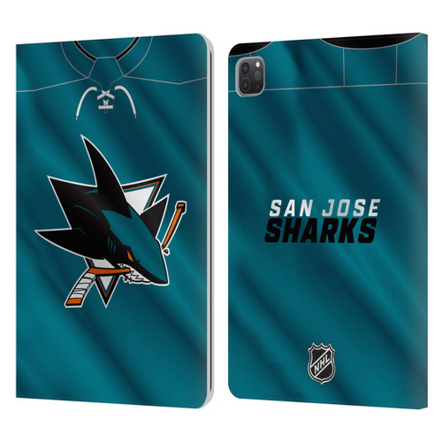 NHL San Jose Sharks Jersey Leather Book Wallet Case Cover For Apple iPad Pro 11 2020 / 2021 / 2022