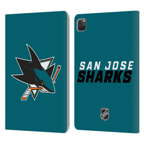 NHL San Jose Sharks Plain Leather Book Wallet Case Cover For Apple iPad Pro 11 2020 / 2021 / 2022