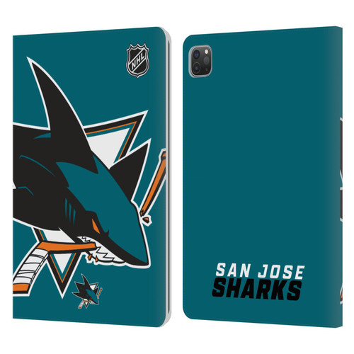 NHL San Jose Sharks Oversized Leather Book Wallet Case Cover For Apple iPad Pro 11 2020 / 2021 / 2022