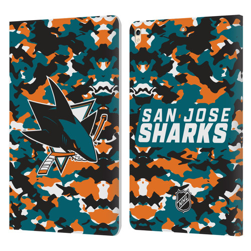 NHL San Jose Sharks Camouflage Leather Book Wallet Case Cover For Apple iPad Pro 10.5 (2017)