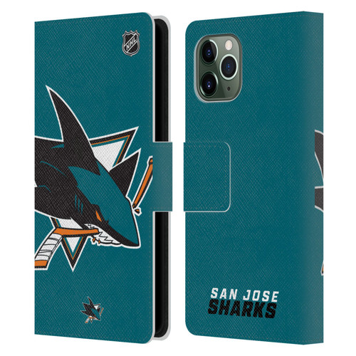 NHL San Jose Sharks Oversized Leather Book Wallet Case Cover For Apple iPhone 11 Pro