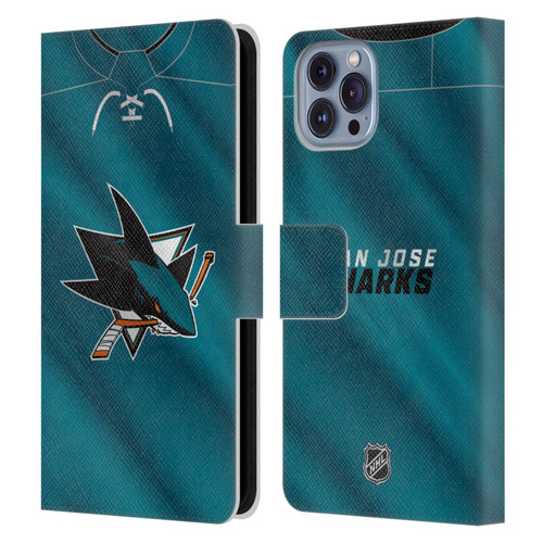 NHL San Jose Sharks Jersey Leather Book Wallet Case Cover For Apple iPhone 14