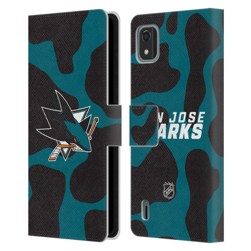 NHL San Jose Sharks Cow Pattern Leather Book Wallet Case Cover For Nokia C2 2nd Edition