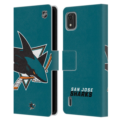 NHL San Jose Sharks Oversized Leather Book Wallet Case Cover For Nokia C2 2nd Edition