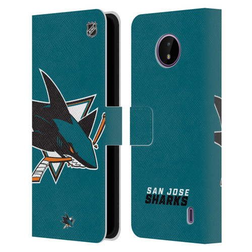 NHL San Jose Sharks Oversized Leather Book Wallet Case Cover For Nokia C10 / C20
