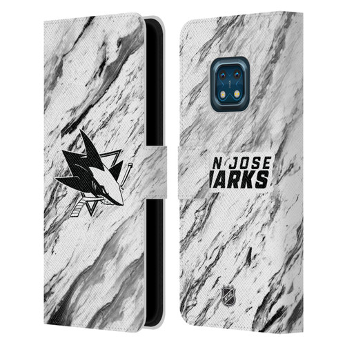 NHL San Jose Sharks Marble Leather Book Wallet Case Cover For Nokia XR20