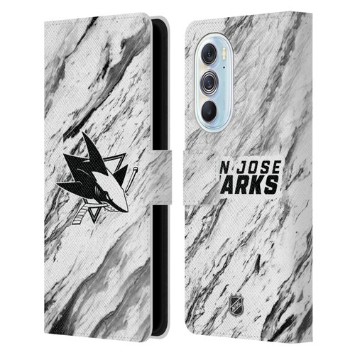 NHL San Jose Sharks Marble Leather Book Wallet Case Cover For Motorola Edge X30