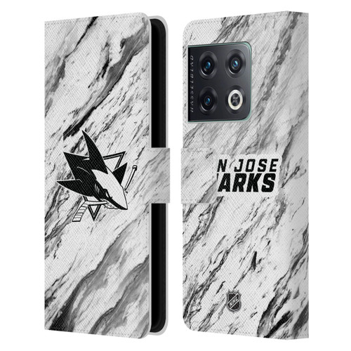 NHL San Jose Sharks Marble Leather Book Wallet Case Cover For OnePlus 10 Pro