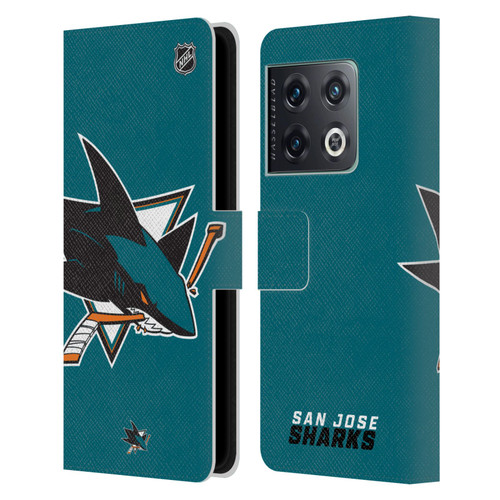NHL San Jose Sharks Oversized Leather Book Wallet Case Cover For OnePlus 10 Pro