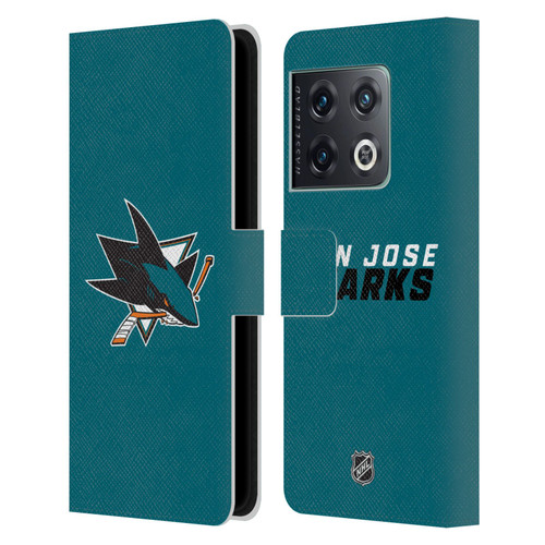 NHL San Jose Sharks Plain Leather Book Wallet Case Cover For OnePlus 10 Pro