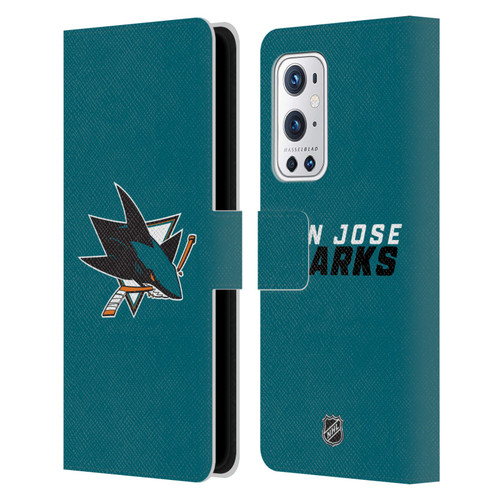 NHL San Jose Sharks Plain Leather Book Wallet Case Cover For OnePlus 9 Pro