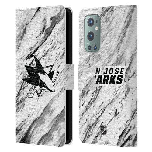 NHL San Jose Sharks Marble Leather Book Wallet Case Cover For OnePlus 9