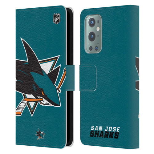 NHL San Jose Sharks Oversized Leather Book Wallet Case Cover For OnePlus 9