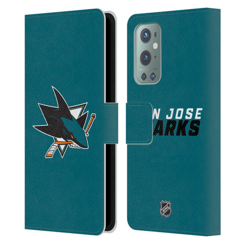NHL San Jose Sharks Plain Leather Book Wallet Case Cover For OnePlus 9