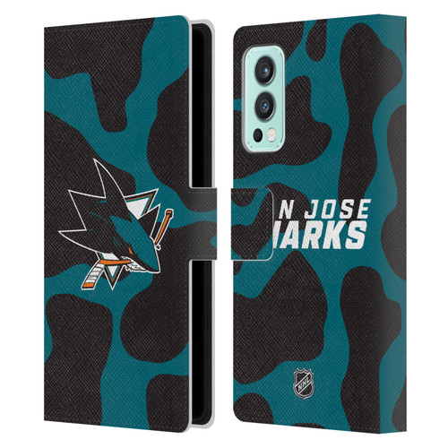 NHL San Jose Sharks Cow Pattern Leather Book Wallet Case Cover For OnePlus Nord 2 5G