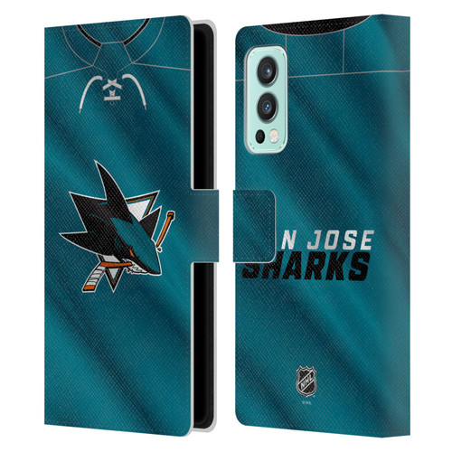 NHL San Jose Sharks Jersey Leather Book Wallet Case Cover For OnePlus Nord 2 5G