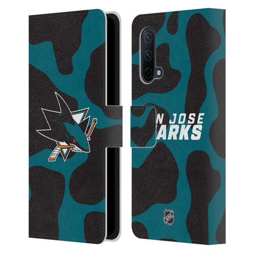 NHL San Jose Sharks Cow Pattern Leather Book Wallet Case Cover For OnePlus Nord CE 5G