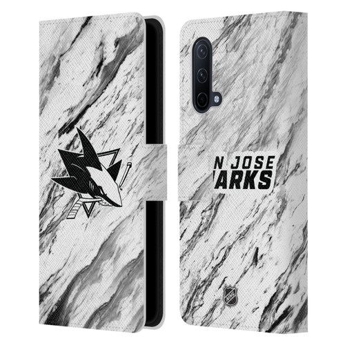 NHL San Jose Sharks Marble Leather Book Wallet Case Cover For OnePlus Nord CE 5G
