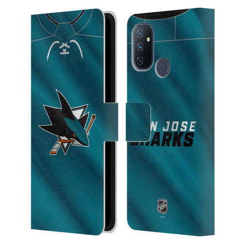 NHL San Jose Sharks Jersey Leather Book Wallet Case Cover For OnePlus Nord N100