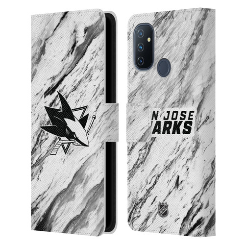 NHL San Jose Sharks Marble Leather Book Wallet Case Cover For OnePlus Nord N100