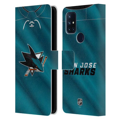 NHL San Jose Sharks Jersey Leather Book Wallet Case Cover For OnePlus Nord N10 5G