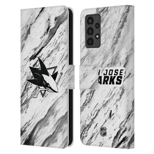 NHL San Jose Sharks Marble Leather Book Wallet Case Cover For Samsung Galaxy A13 (2022)