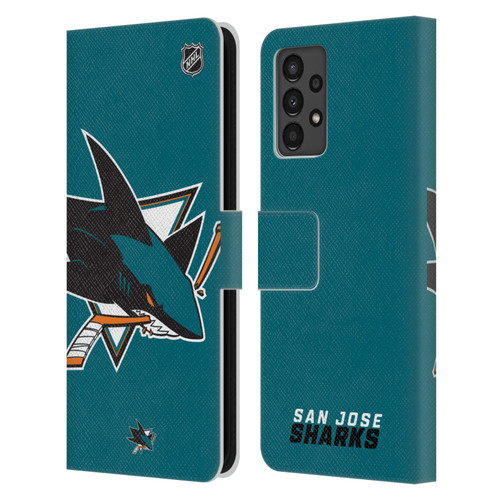 NHL San Jose Sharks Oversized Leather Book Wallet Case Cover For Samsung Galaxy A13 (2022)