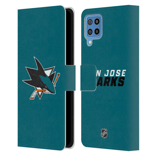 NHL San Jose Sharks Plain Leather Book Wallet Case Cover For Samsung Galaxy F22 (2021)