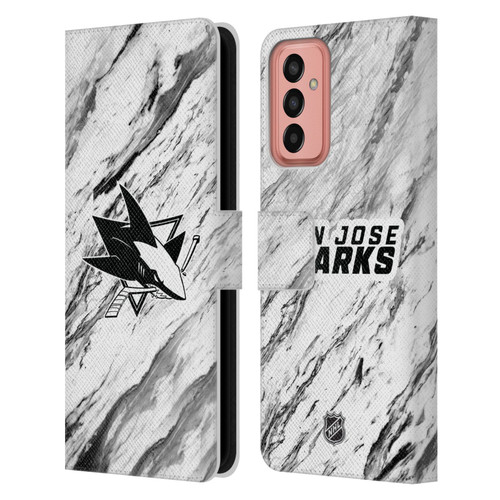 NHL San Jose Sharks Marble Leather Book Wallet Case Cover For Samsung Galaxy M13 (2022)