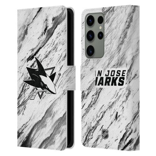 NHL San Jose Sharks Marble Leather Book Wallet Case Cover For Samsung Galaxy S23 Ultra 5G