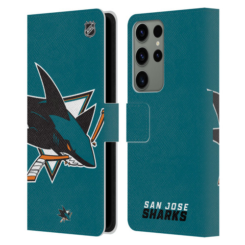 NHL San Jose Sharks Oversized Leather Book Wallet Case Cover For Samsung Galaxy S23 Ultra 5G