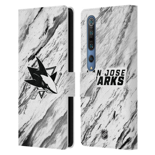 NHL San Jose Sharks Marble Leather Book Wallet Case Cover For Xiaomi Mi 10 5G / Mi 10 Pro 5G