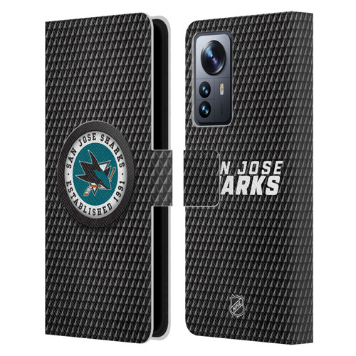 NHL San Jose Sharks Puck Texture Leather Book Wallet Case Cover For Xiaomi 12 Pro
