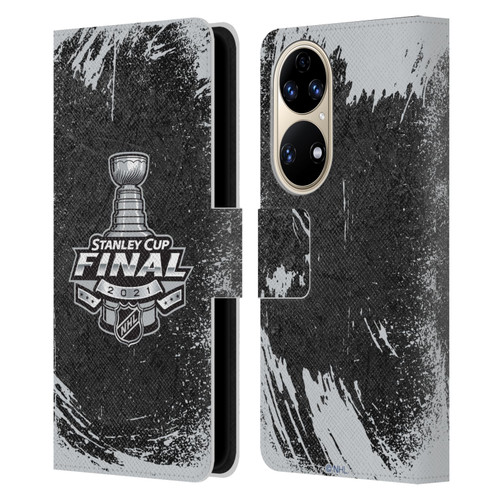 NHL 2021 Stanley Cup Final Distressed Leather Book Wallet Case Cover For Huawei P50