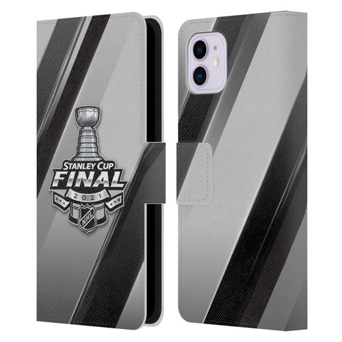 NHL 2021 Stanley Cup Final Stripes 2 Leather Book Wallet Case Cover For Apple iPhone 11