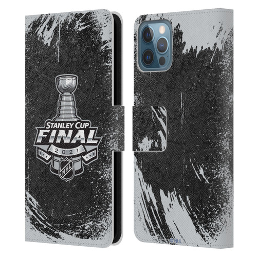 NHL 2021 Stanley Cup Final Distressed Leather Book Wallet Case Cover For Apple iPhone 12 / iPhone 12 Pro