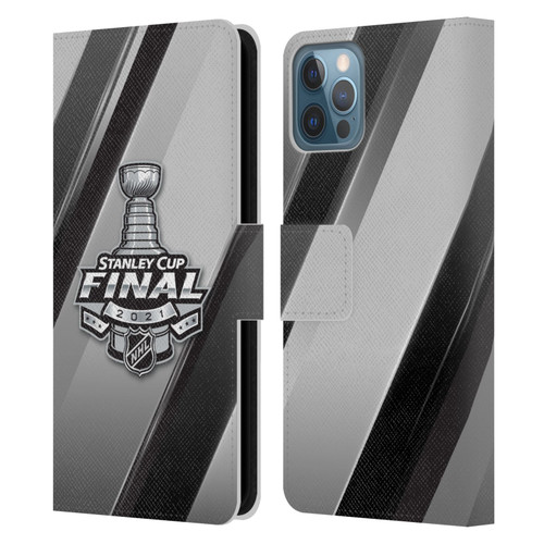 NHL 2021 Stanley Cup Final Stripes 2 Leather Book Wallet Case Cover For Apple iPhone 12 / iPhone 12 Pro