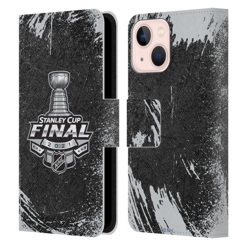 NHL 2021 Stanley Cup Final Distressed Leather Book Wallet Case Cover For Apple iPhone 13 Mini