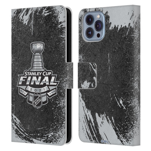 NHL 2021 Stanley Cup Final Distressed Leather Book Wallet Case Cover For Apple iPhone 14