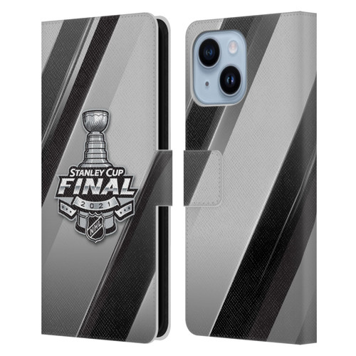 NHL 2021 Stanley Cup Final Stripes 2 Leather Book Wallet Case Cover For Apple iPhone 14 Plus