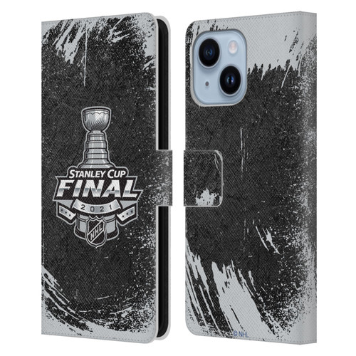 NHL 2021 Stanley Cup Final Distressed Leather Book Wallet Case Cover For Apple iPhone 14 Plus