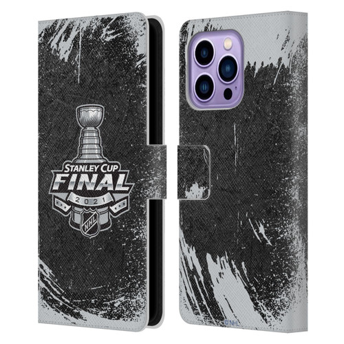 NHL 2021 Stanley Cup Final Distressed Leather Book Wallet Case Cover For Apple iPhone 14 Pro Max