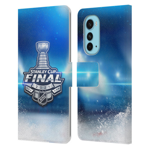 NHL 2021 Stanley Cup Final Stadium Leather Book Wallet Case Cover For Motorola Edge (2022)