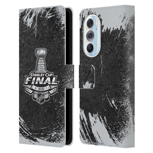 NHL 2021 Stanley Cup Final Distressed Leather Book Wallet Case Cover For Motorola Edge X30