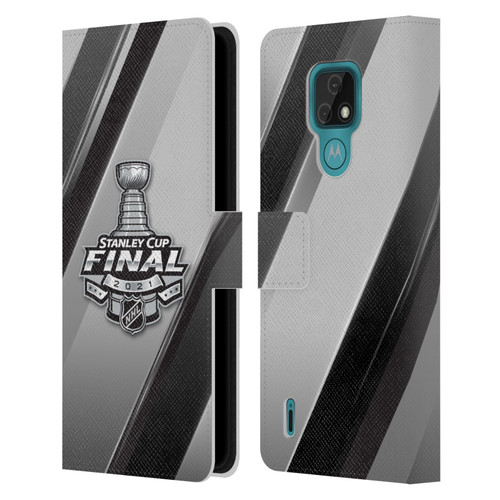 NHL 2021 Stanley Cup Final Stripes 2 Leather Book Wallet Case Cover For Motorola Moto E7