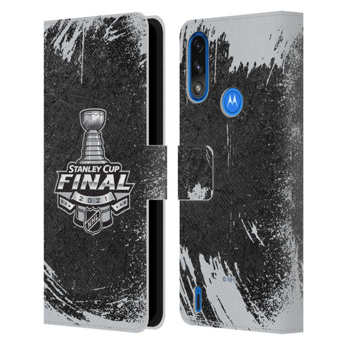 NHL 2021 Stanley Cup Final Distressed Leather Book Wallet Case Cover For Motorola Moto E7 Power / Moto E7i Power